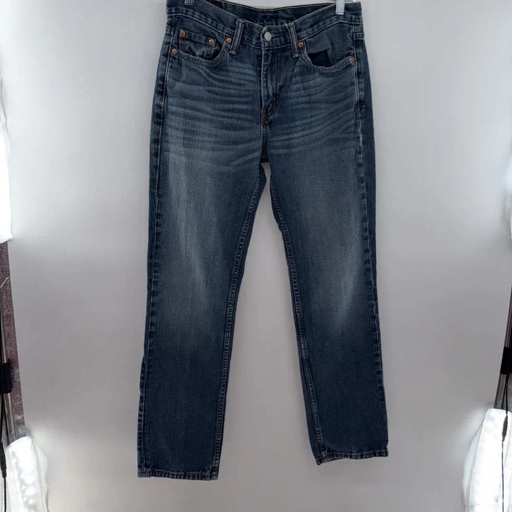 Levi's Levis 514 Straight Fit 30x32 Mid Rise Faded Blue Denim Jeans Mens Red Tab